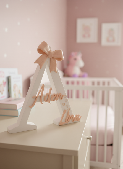 Kişiselleştirabilir İsimli Baş Harf Dekorasyonu - Özel Yapım Bebek ve Çocuk Odası Süsü
