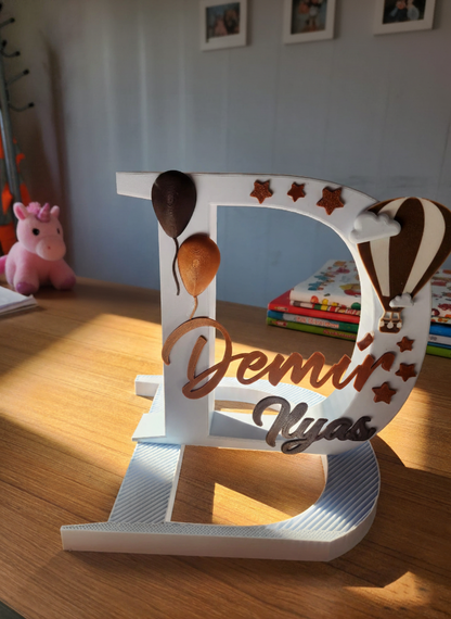 Kişiselleştirabilir İsimli Baş Harf Dekorasyonu - Özel Yapım Bebek ve Çocuk Odası Süsü