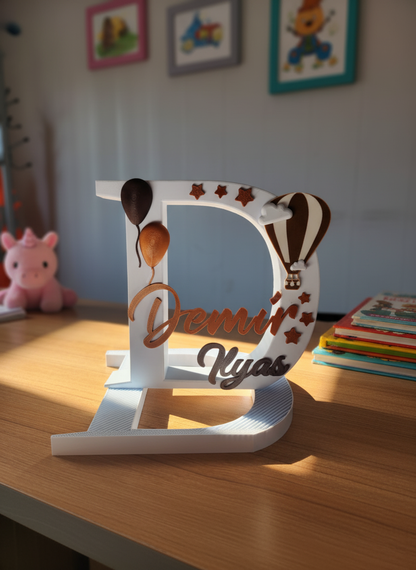 Kişiselleştirabilir İsimli Baş Harf Dekorasyonu - Özel Yapım Bebek ve Çocuk Odası Süsü