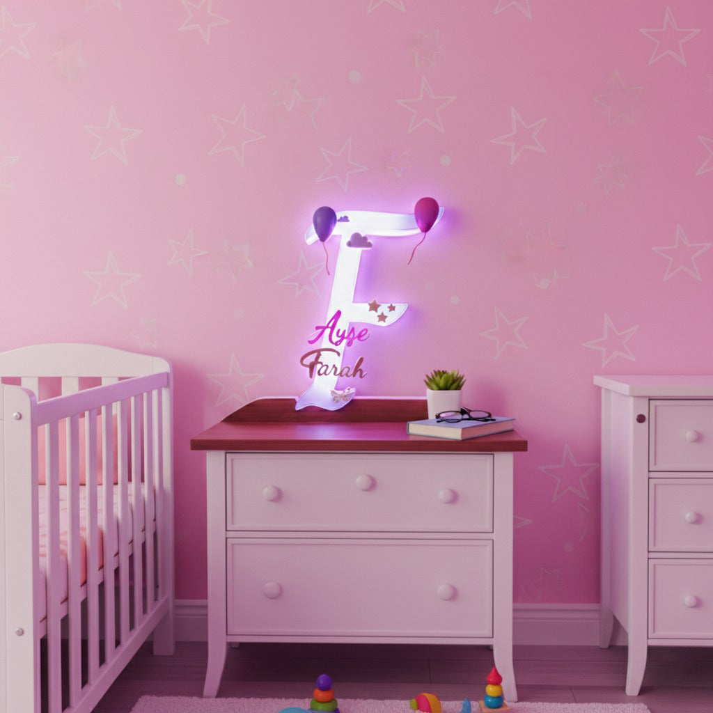 Kişiye Özel LED Işıklı Harf ve İsim Dekoru – Oda Dekor & Hediye