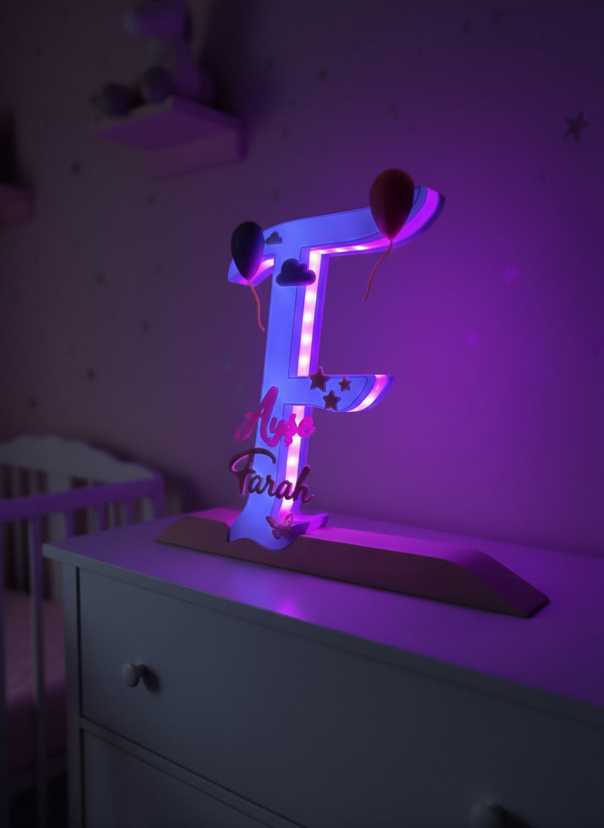 Kişiye Özel LED Işıklı Harf ve İsim Dekoru – Oda Dekor & Hediye