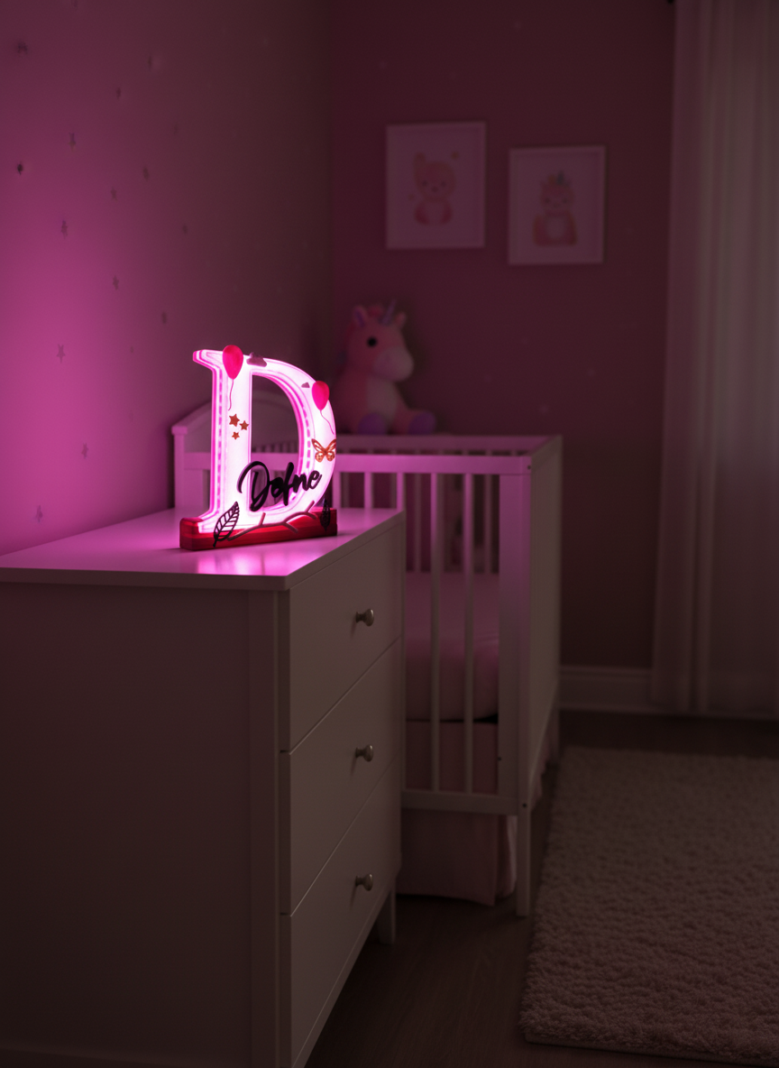 Kişiye Özel LED Işıklı Harf ve İsim Dekoru – Oda Dekor & Hediye